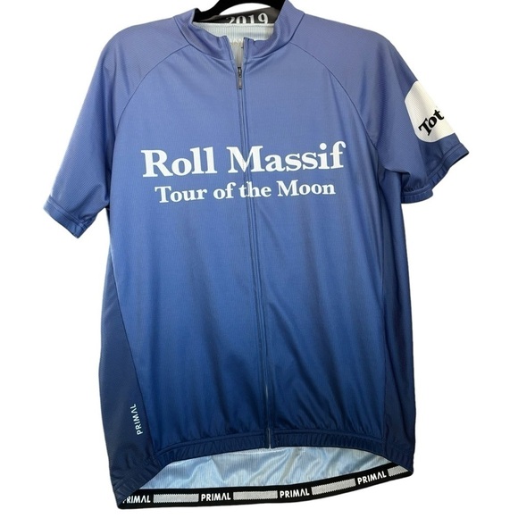 Primal Roll Masstif Tour Of The Moon Men’s Cycling Zip Up Shirt Size L Blue - Picture 13 of 16